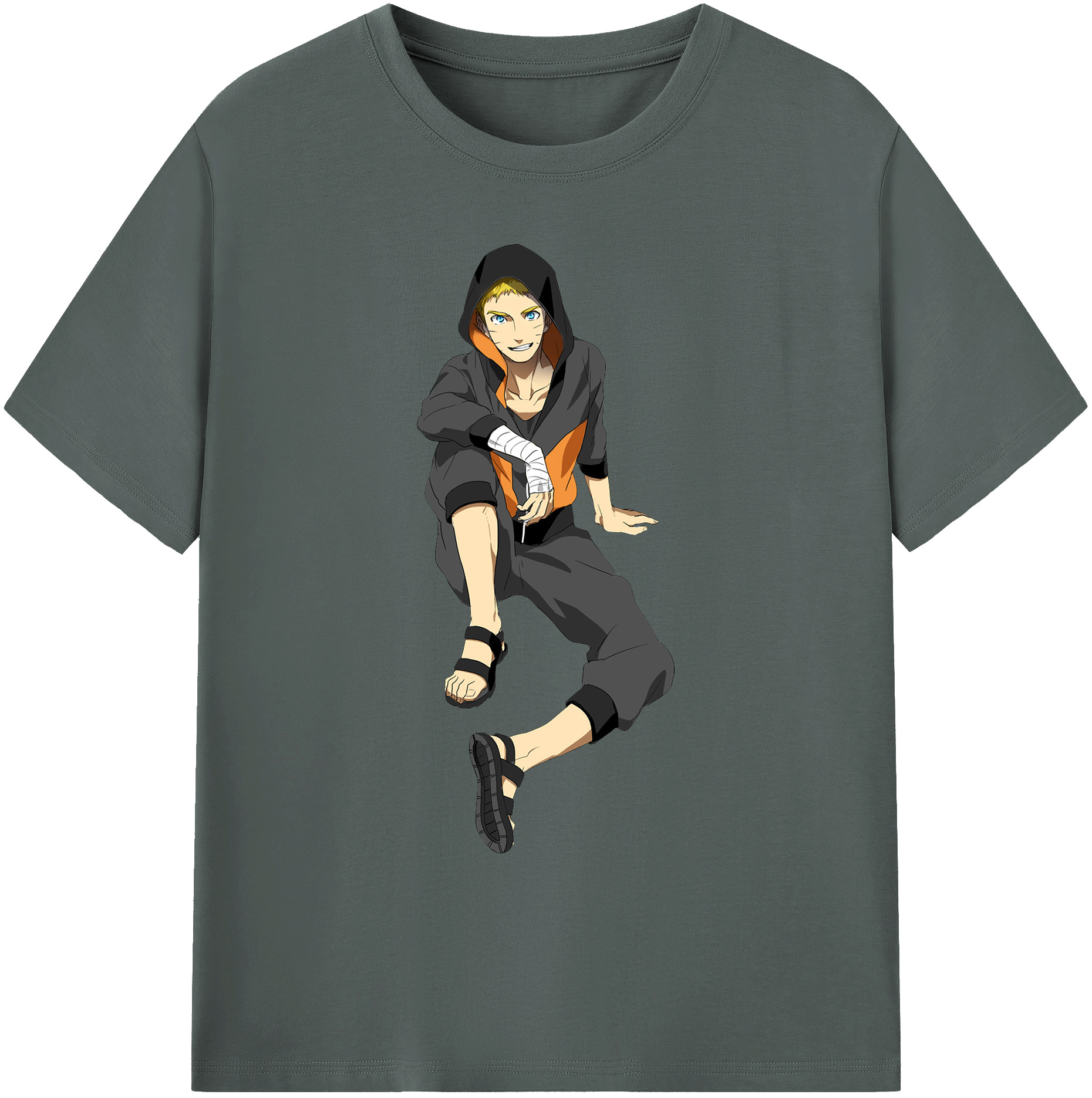 （画像用） NARUTO -ナルト- うずまき ナルト Uzumaki Naruto 綿100％ メンズ半袖Tシャツ｜肌触りやわらか＆通気性